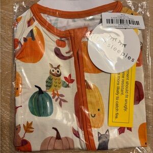 Little Sleepies Autumn Harvest Pumpkin Pals Baby shortie zippy NWT